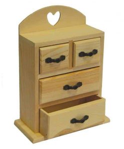 Κουτί ξύλινο με συρτάρια 15,5x7,6x20,5εκ.