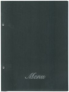 Next μενού εστιατορίου fabric μαύρο με 10 ζελατίνες και βίδες 24x32εκ.