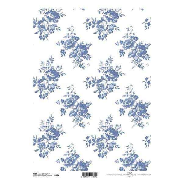 Ριζόχαρτο "blue pattern" 21x29εκ. (ITD-R634)