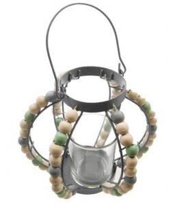 Διακοσμητικό κηροπήγιο ξύλινο γκρι 15x15x12εκ.