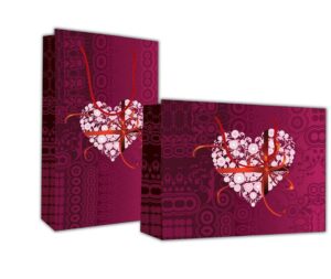 Next χάρτινη τσάντα Ροζ Καρδιά με κορδέλα Υ26x36x12