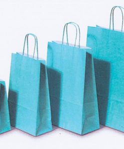 Next χάρτινη τσάντα γαλάζια με στριφτό χερούλι Υ22x18x8εκ. Δυνατότητα εκτύπωσης