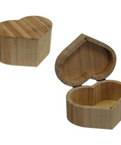 Μπιζουτιέρα καρδιά ξύλινη Υ10x12x6.5εκ.