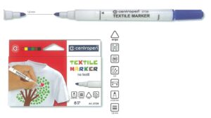 Centropen μαρκαδόροι υφασμάτων 6χρώμ.