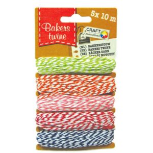 Κορδόνι βαμβακερό δίχρωμο σε 5 χρώματα 10μέτρα/χρώμα