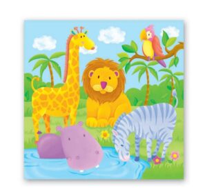 Χαρτοπετσέτες "wild animals" 12x12εκ.