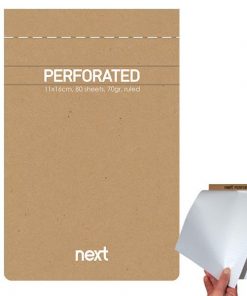 Next μπλοκ σημειώσεων perforated ριγέ 11x16,5εκ., 80φ., 70γρ.