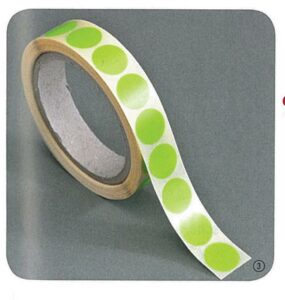 Ετικέτες αυτοκ.στρόγγυλες Ø13mm λαχανί ρολλό 1000τεμ