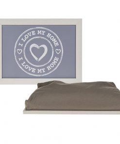 Δίσκος με μαξιλάρι "I love my home" γκρι 43x32,5εκ.