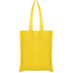Τσάντα non woven μακρύ χερούλι κίτρινη Υ40x36εκ.