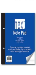 Next μπλοκ ριγέ με τρύπες 14x21εκ. 80φυλ.