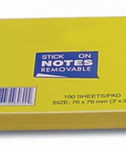 Αυτοκόλλητα χαρτάκια κίτρινα 7.6x7.6εκ. 100φ.