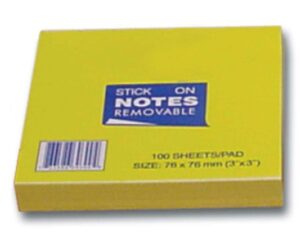 Αυτοκόλλητα χαρτάκια κίτρινα 7.6x7.6εκ. 100φ.