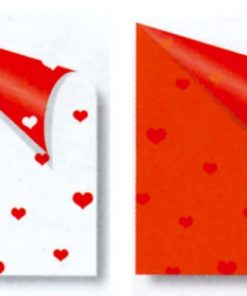 Rainbow χαρτόνι "καρδιές" λευκό-κόκκινο 2 όψεων 50x70εκ.