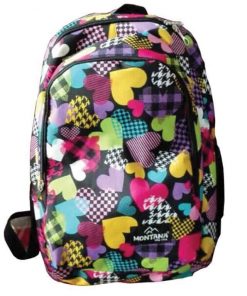Montana τσάντα πλάτης εφηβική καρδιές με μπροστινή θήκη 40x27x12εκ.