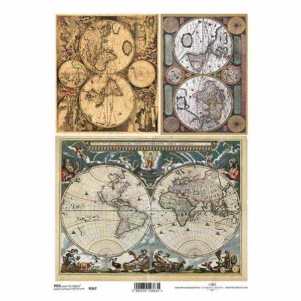 Ριζόχαρτο "map" 21x29εκ. (ITD-R367)