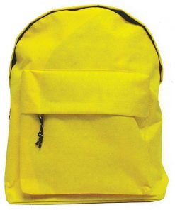 Τσάντα πλάτης κίτρινη με 1 θήκη 42x32x16εκ.