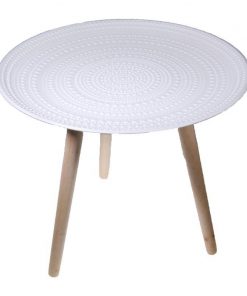 Τραπεζάκι ξύλινο Nextdeco λευκό Υ42x40εκ