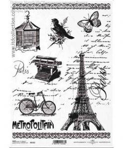 Ριζόχαρτο "Eiffel tower-bicycle" 21x29εκ.   (ITD-R1512)