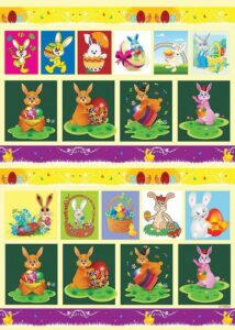 Χαρτόνι "αβγά με λαγουδάκια" 50x70εκ. 300γρ.