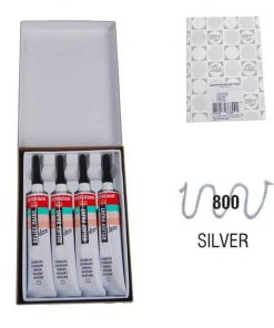 Talens χρώμα decorfin relief paint 800 silver 20ml