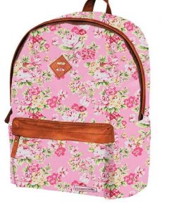 Marshmallow τσάντα πλάτης ροζ λουλούδια 41x32x14εκ.