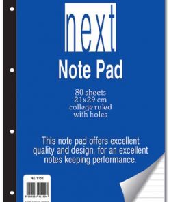 Next μπλοκ ριγέ κολλητό με τρύπες 21x29εκ. 80φυλ.