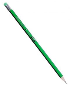 Μολύβι τριγωνικό με σβήστρα - ξύστρα πράσινο 12τεμ