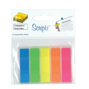 Σελιδοδείκτες διάφανοι σε 5 χρώματα 1,2x4.4εκ.