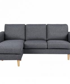 Καναπές γωνιακός Nextdeco Flex σκούρο γκρι Υ83x197x137εκ