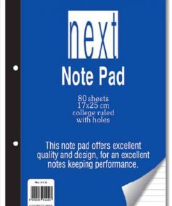 Next μπλοκ ριγέ κολλητό με τρύπες 17x25εκ. 80φυλ.