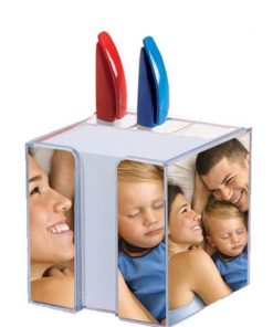 Κύβος σημειώσεων διπλός άδειος με μολυβοθήκη 9x7x9εκ.