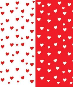 Rainbow χαρτόνι "καρδιές κόκκινες-άσπρες" 300γρ. 50x70εκ.