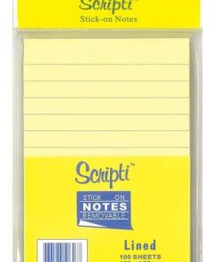 Αυτοκόλλητα χαρτάκια ριγέ κίτρινα 15x10εκ. 100φ.