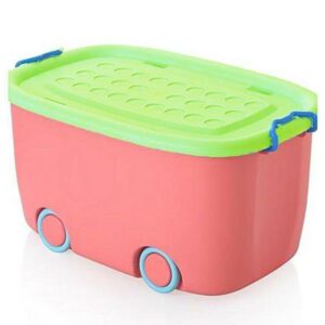 Κουτί αποθήκευσης με 4 ρόδες ροζ Υ24x47x30εκ.