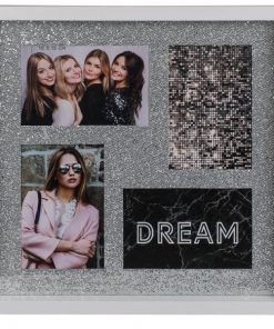 Κορνίζα επιτοίχια ξύλινη 4 θέσεων "Glitter" Y34x34x2,5εκ.