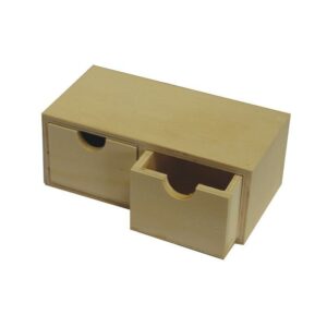 Κουτί ξύλινo με δύο συρτάρια 18x7x9.2εκ.