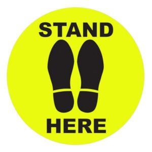 Αυτοκόλλητο δαπέδου "STAND HERE", 30 εκ. διάμετρος