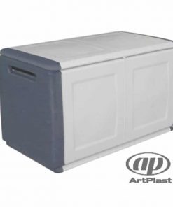 Μπαούλο γκρι-λευκό Υ57x96x53εκ.