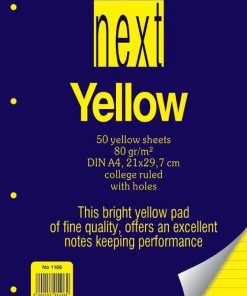 Next μπλοκ yellow ριγέ με εξώφυλλο 21x29εκ. 40φυλ.