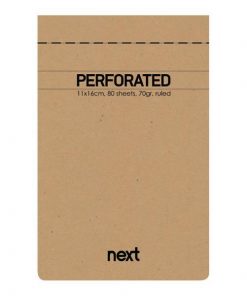 Next μπλοκ σημειώσεων perforated λευκό 11x16,5εκ., 80φ., 70γρ.