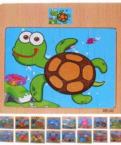 Εκπαιδευτικά παζλ ξύλινα 16,5x14,5εκ. 12τεμ. κοκτέηλ 10 σχέδια