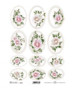 Ριζόχαρτο "pink roses" 21x29εκ.   (ITD-R1326)