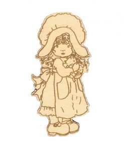 Ξύλινη χωριατοπούλα αγιούζ 10x5x0,4εκ.