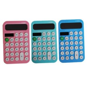 Κομπιουτεράκι 12 ψηφίων κοκτέηλ 3 χρώματα 14,5x8x1εκ.