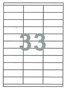 Fleks ετικέτ. αυτοκόλ. λευκές 70x25.4mm 33/φ 100φ Α4