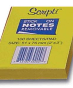 Αυτοκόλλητα χαρτάκια κίτρινα 7,6x5,1εκ. 100φ.