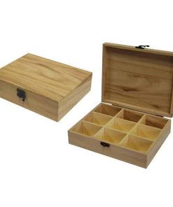 Κουτί ξύλινο με 9 θήκες 23.5x19x6.5εκ.