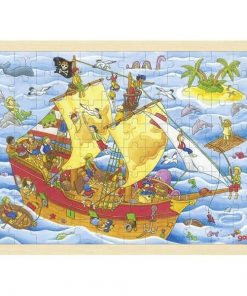 Goki παζλ ξύλινο "Πειρατές" 30x40εκ. 96 τεμαχίων