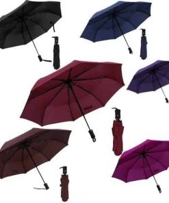 Ομπρέλα σπαστή, αυτόματη 6 σκούρα χρώματα Ø55εκ.